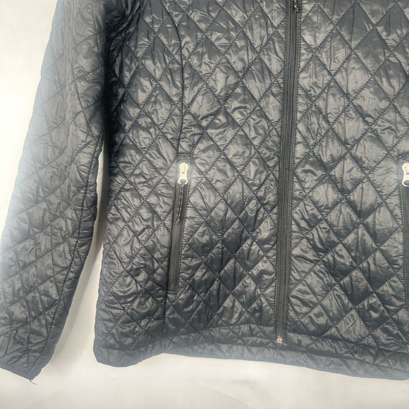 Free Country Charcoal Quilted Hooded Jacket Size M 100% Nylon - Picture 3 of 16